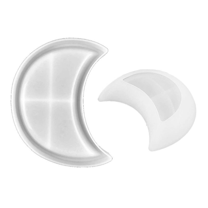 

Epoxy Resin Coaster Molds Half-round Moon Tray Silicone Concrete Mould Handmade Family Gathering Tea Coaster Home Decor