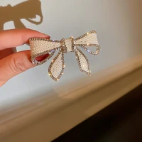 2021 new ins korean fashion temperament pearl diamond bow spring hair clip for women jewelry gifts hair accessories for women