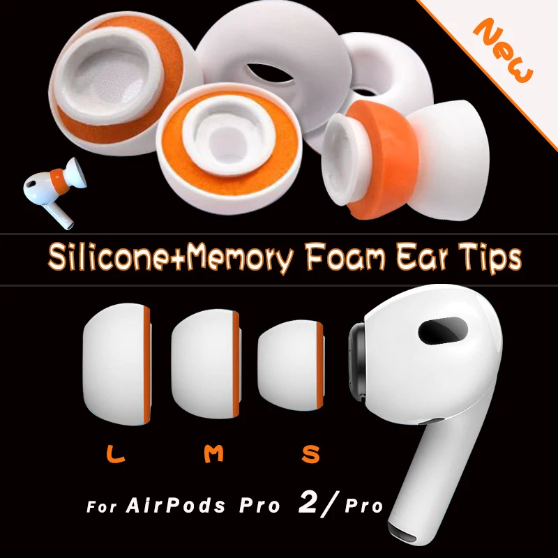 Силиконовые насадки для наушников Apple AirPods Pro 2 с эффектом памяти - купить по