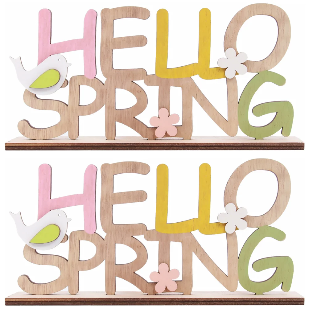 

2PCS Easter Letter Table Sign Creative Easter Sign Household Desktop Easter Sign
