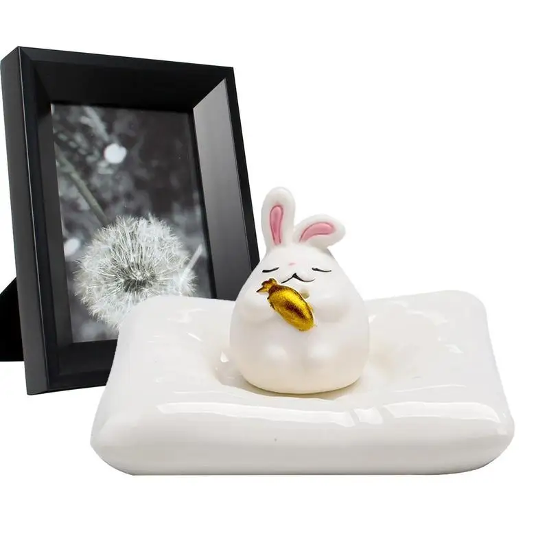 

Керамическая курильница в форме кролика, керамическая курильница ручной работы, конус, Современное украшение для дома, ароматерапия, орнамент для йоги