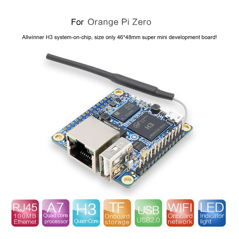 

Для Orange Pi Zero Allwinner H3, ARM, четырёхъядерный, 256 Мб памяти, компьютер для сборки Android Linux, макетная плата