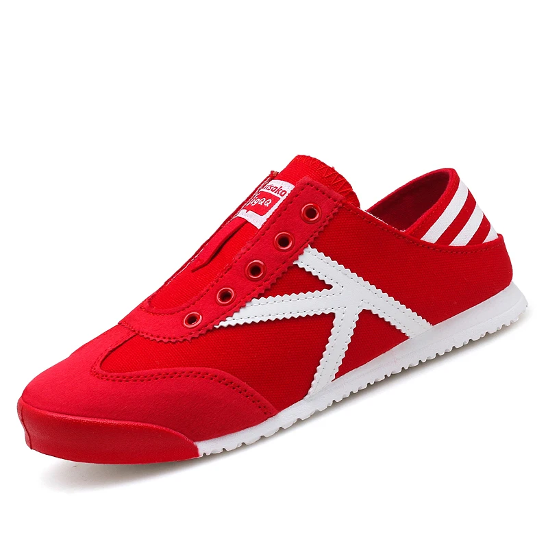 

Spring Autumn Men Sports Sneakers Red Casual Shoes Women Vulcanize Flats Outdoor Canvas Sports Footwear Light Soft Shoes