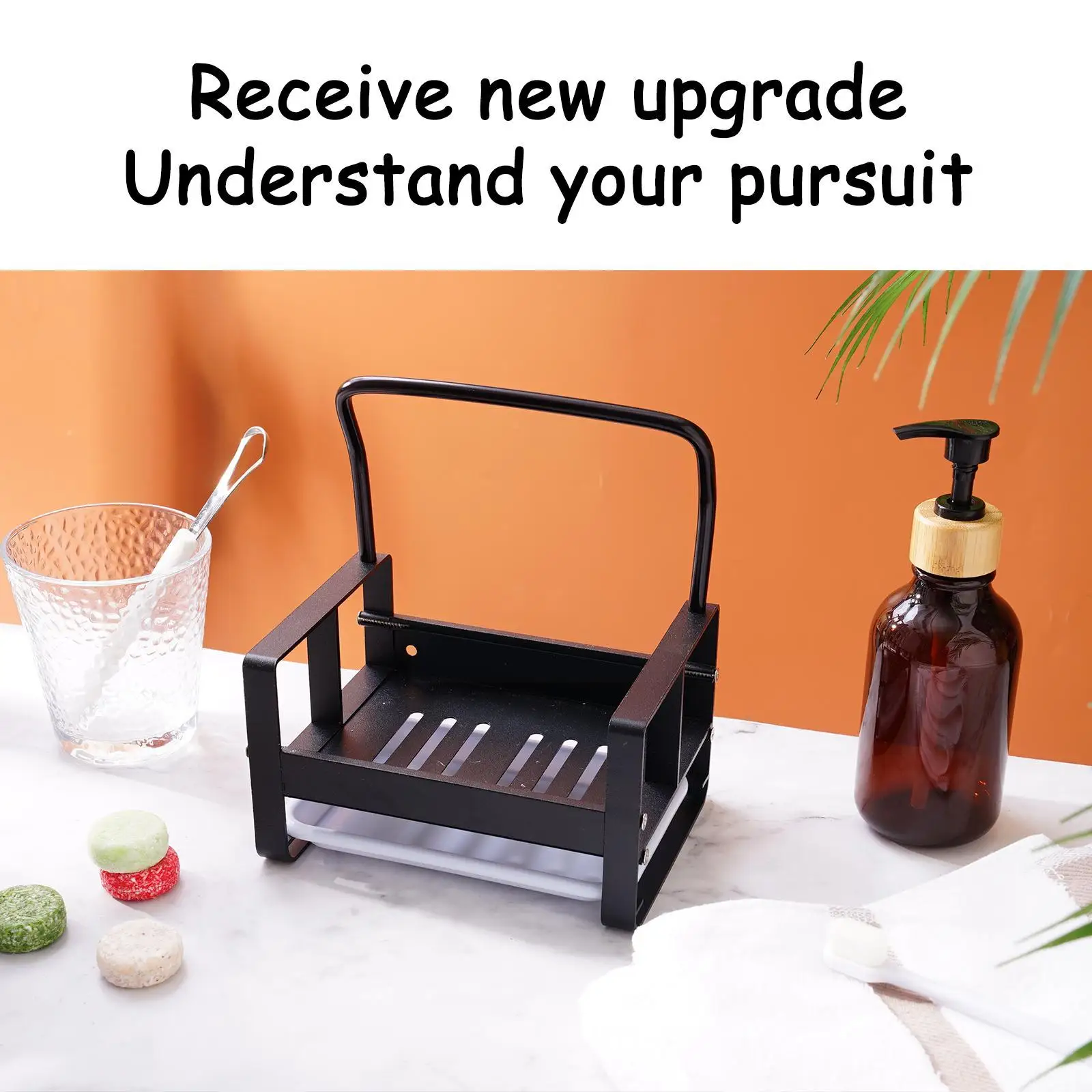 

Space Aluminum Large Sponge Holder Kitchen Sink Caddy Brush Rack With Rack Stand Tray Storage Cleaning Drain Organizer Soap O4y2