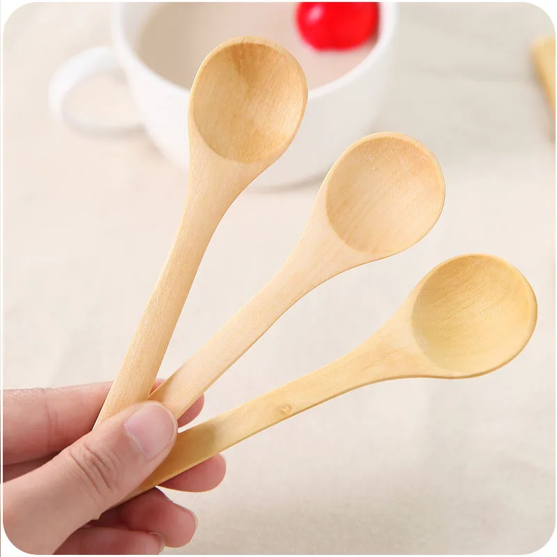 

5pcs Good Heat Resistance Long Spoons Wooden Soup Spoon High Strength No Deformation Corrosion Resistance Kitchen Cooking Tool