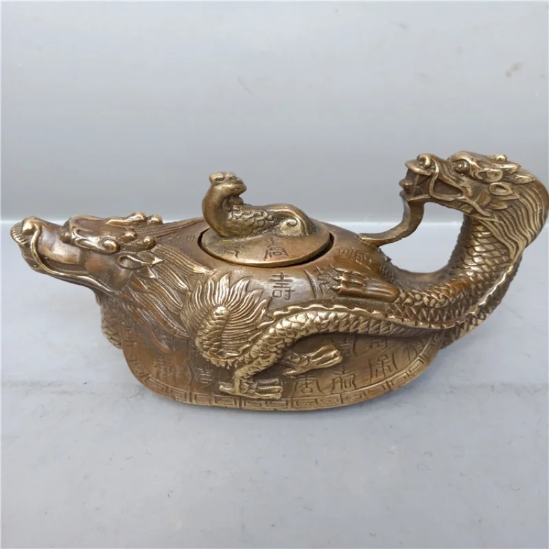

Handicraft Copper Baishou Tortoise Copper Bottle Tea Bottle Home Ornaments