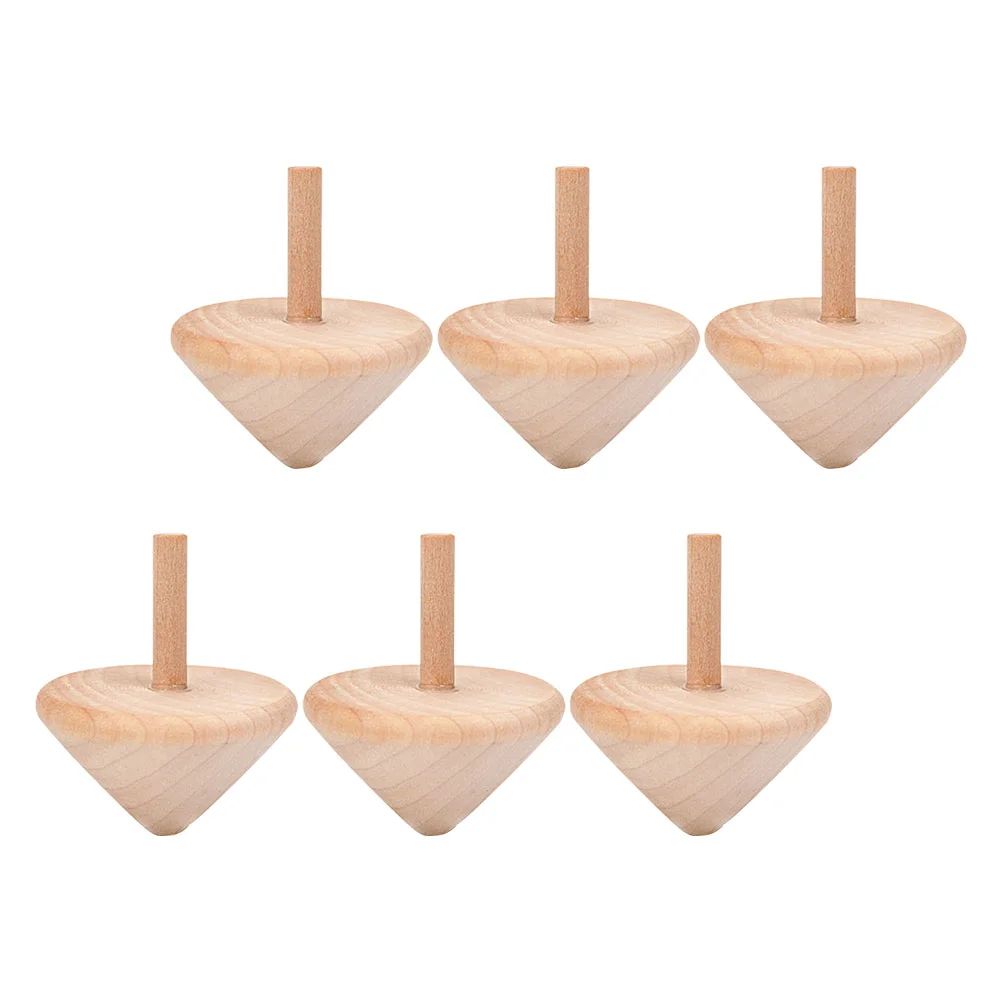 

6Pcs Wooden Gyro Toys Funny Rotating Tops Toy Interesting Child Gyro Toys