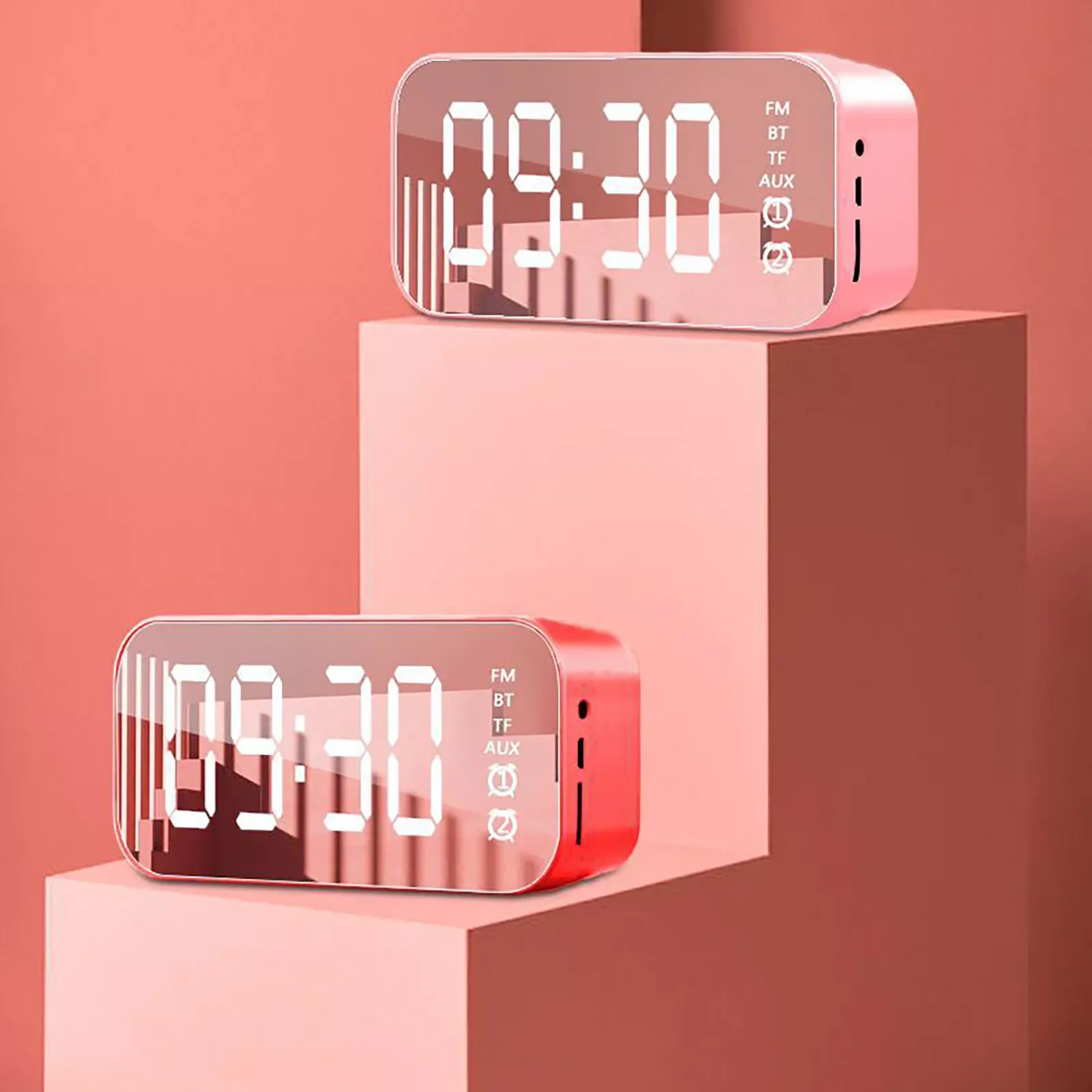 

Subwoofer Mirror bluetooth speaker home cinema Alarm Clock Speaker barre de son stereo dj led clock outdoor speakers Rectangular