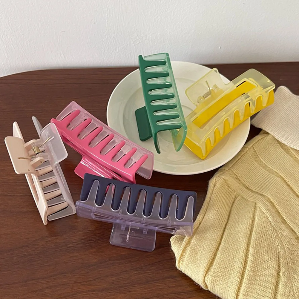 

2022 INS Claw Clip for Women Tough Colorful Plastic Hair Claw Large Size Hair Clamps Claw Clip Crab Chic Hair Accessories Gift