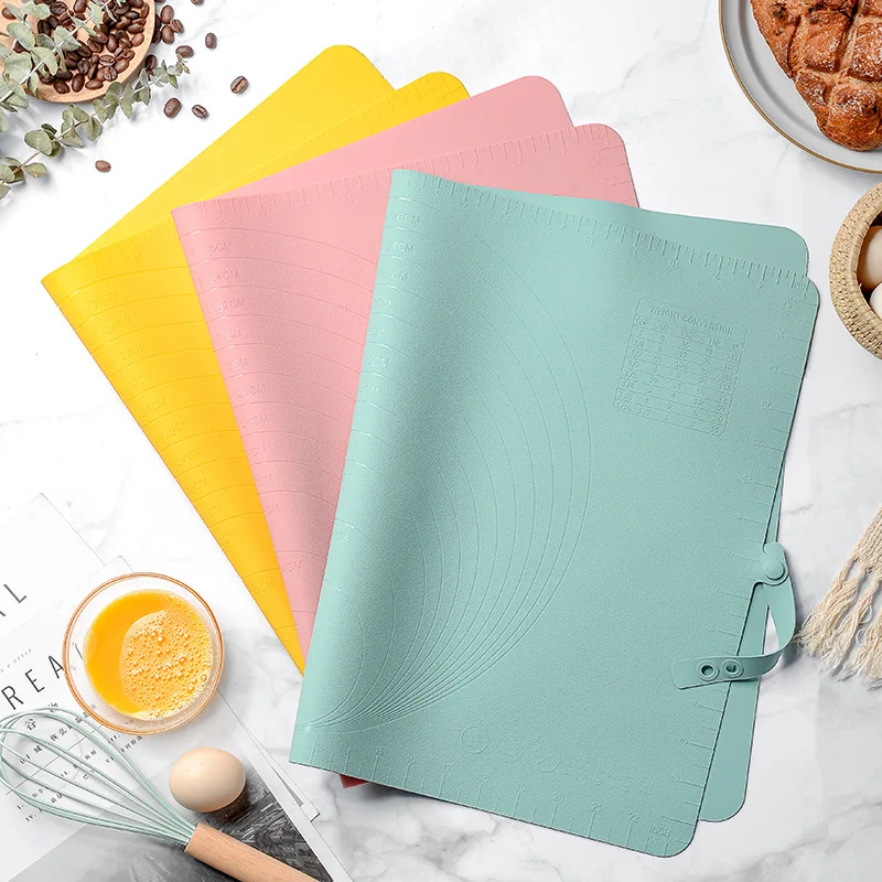 

Kneading Mat Non-stick Extra Thick Flour Pad Scale Design Baking Silicone Rolling Out Dough Pastry Mat With Buckle