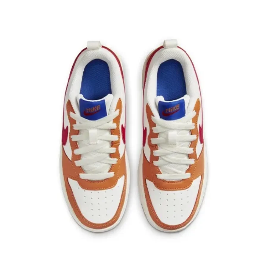 Фото Детские кроссовки Nike Court Borough Low 2, белые, оранжевые №4
