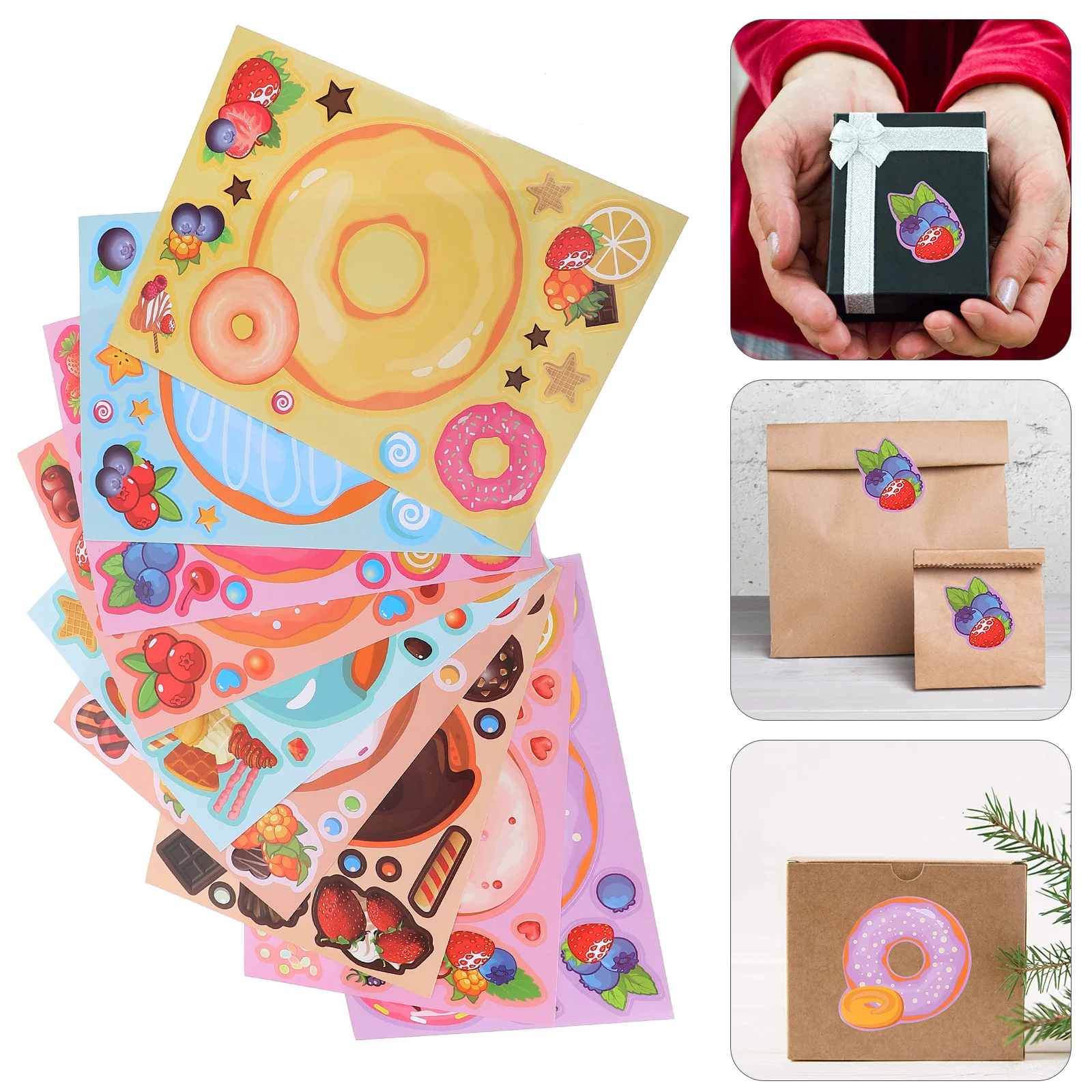 

27 Sheets Tabs Paper Sticker Labels Envelope Stickers Applique DIY Favors Gift Delicate Child
