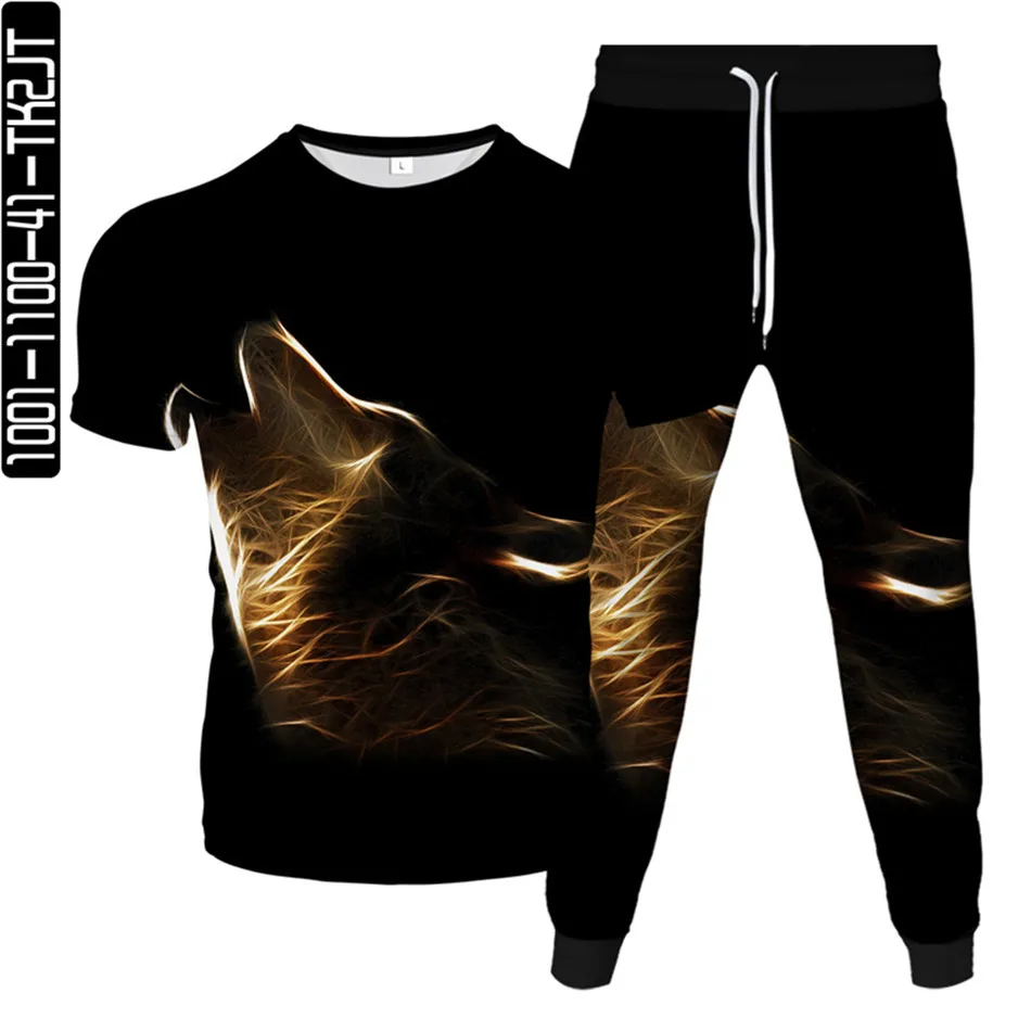Футболка и брюки для мужчин женщин комплект из 2 предметов с 3D принтом Галактики