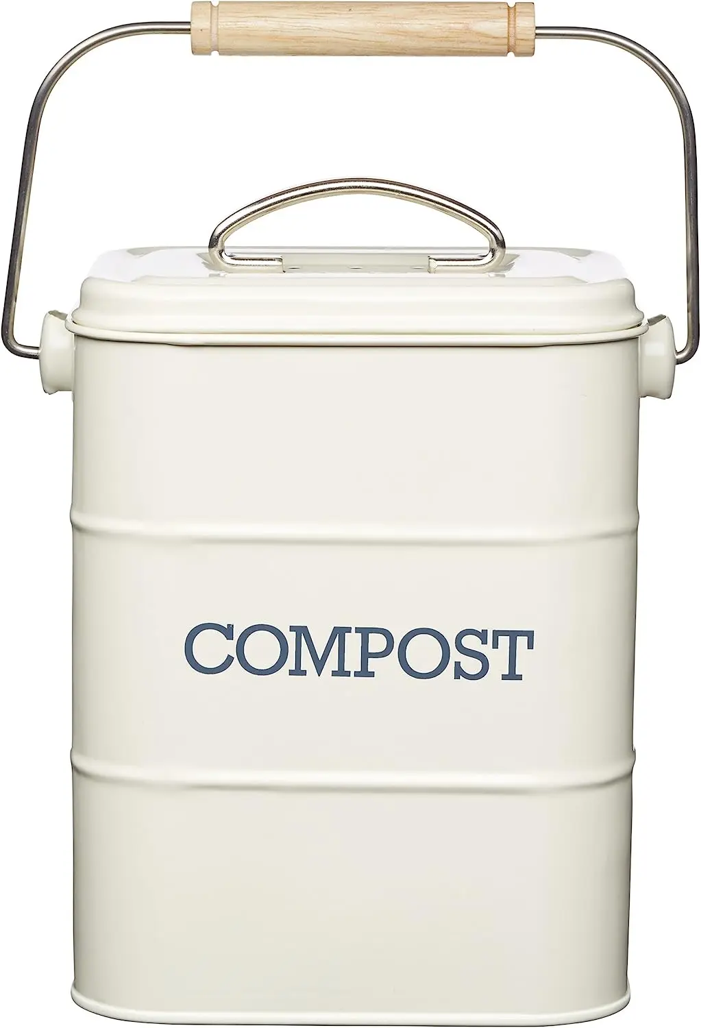 

Metal Kitchen Compost Box, Antique Cream, 16.5 x 12 x 24 cm