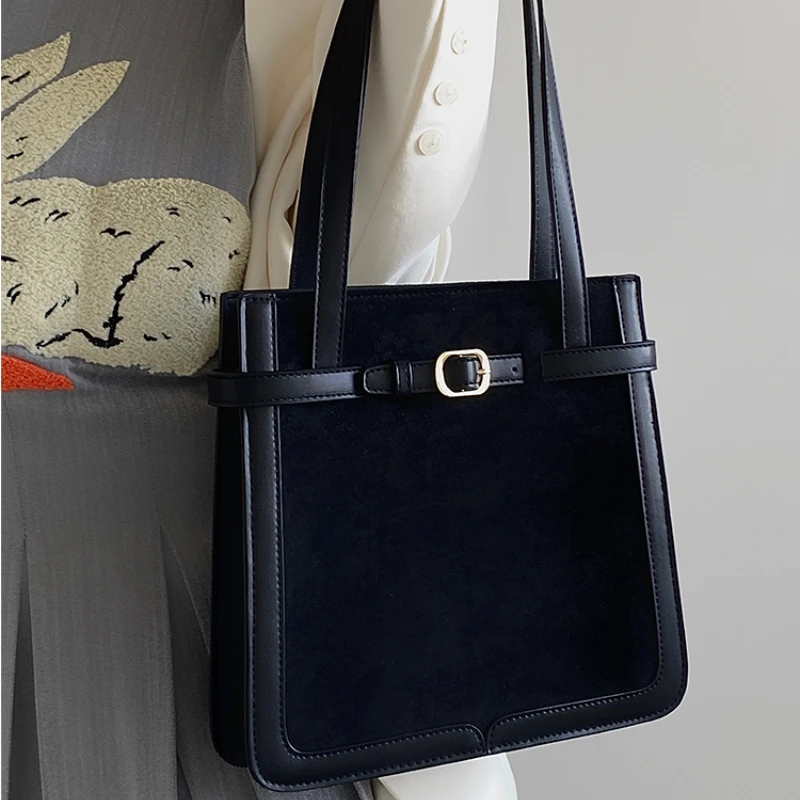 

Простые Дизайнерские женские сумки на плечо, винтажная женская сумка из искусственной замши, Женский Повседневный Кошелек, сумки, маленькая Повседневная Сумка-тоут