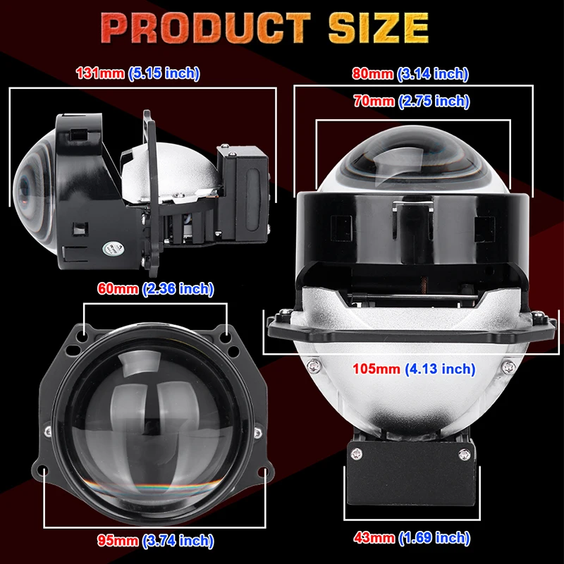 3" 24V BI LED Projector Lens For Hella 3R G5 160W 40000LM For Trucks Headlight Bulbs Upgrade 12V Turbo Fan Spotlight Diodes PTF images - 6