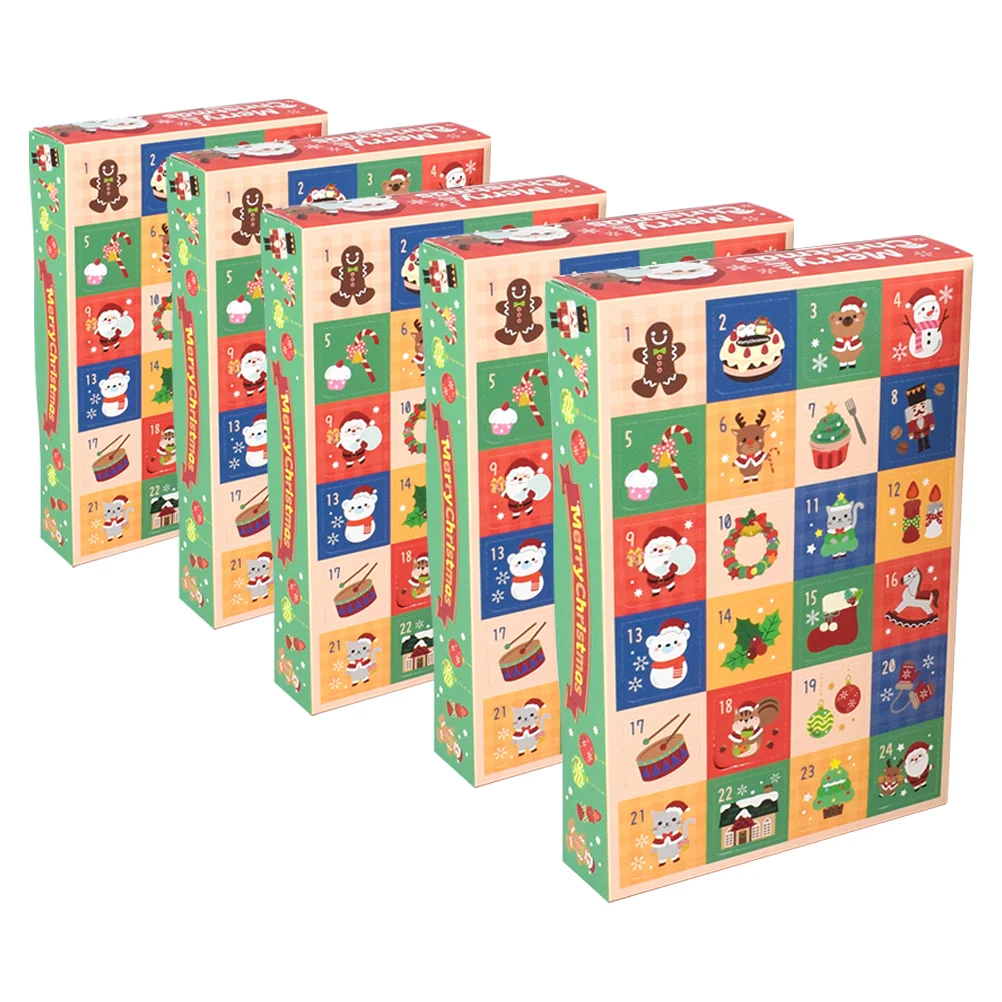 5 шт. Адвент-календарь для макияжа рождественская подарочная коробка