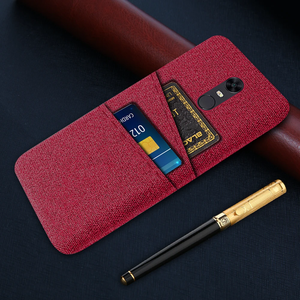 

Card Case For Xiaomi Redmi Note 4 Global Version Redmi Note 4x / Note 4 Luxury Fabric Dual Card Cover For Xiaomi Redmi Note 4X