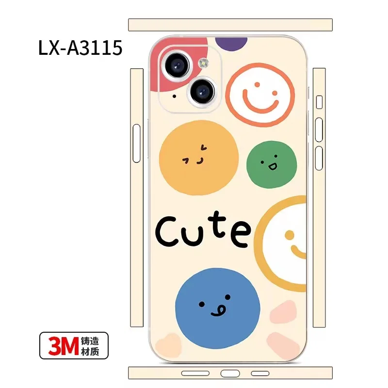 

3M Cartoon Film Wrap Stickers for iPhone14 13 Pro Max 12 Mini 13 Pro Films Back Cover Decal Skin Film Protector Sticker