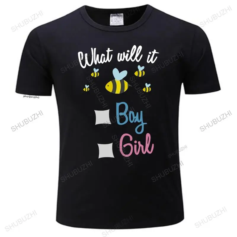 

New Arrived Mens tshirts Gender Reveal Party Shirt What Will It Bee - Boy Or Girl Gender Reveal Ideas homme summer tee-shirt