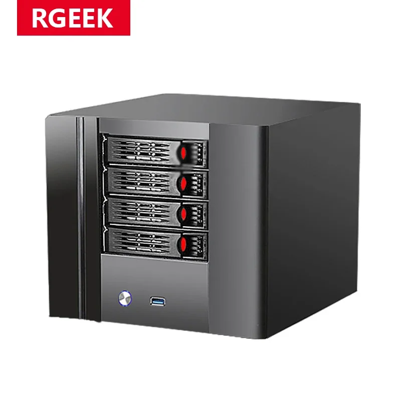 Фото Корпус для сетевого накопителя RGeek 4 Bay Small Form Factor (ITX NAS) для домашнего облачного хранилища №1