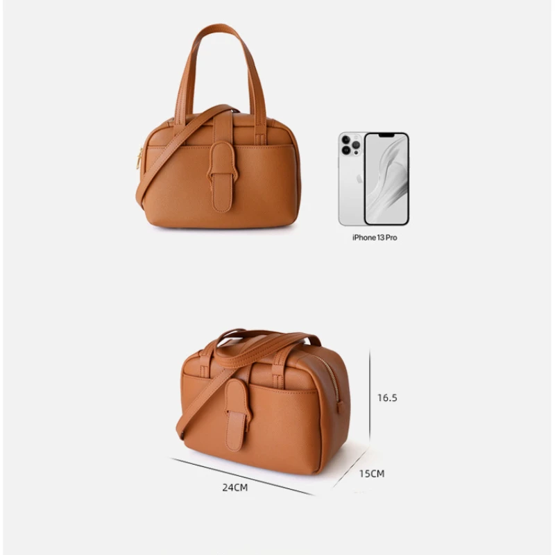 Cowhide Square Bags for Women Luxury Design Handbag Fashion Doctor Pillow Bag Large Capacity Shoulder Crossbody Bag Real Leather