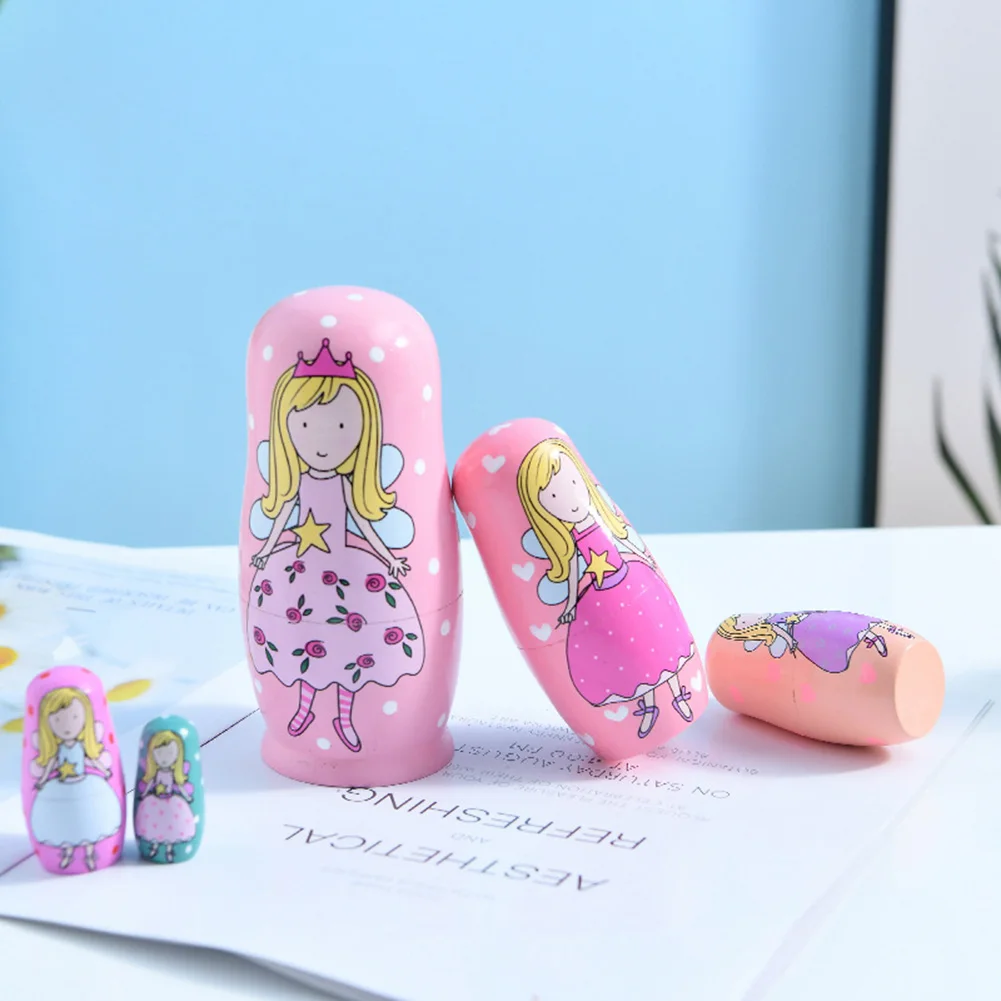 

Деревянные гнездовые куклы, игрушки ручной работы, 5 шт., Штабелируемая кукла, подарок для желаний, винтажная ручная роспись, образовательная для рождества, дня рождения