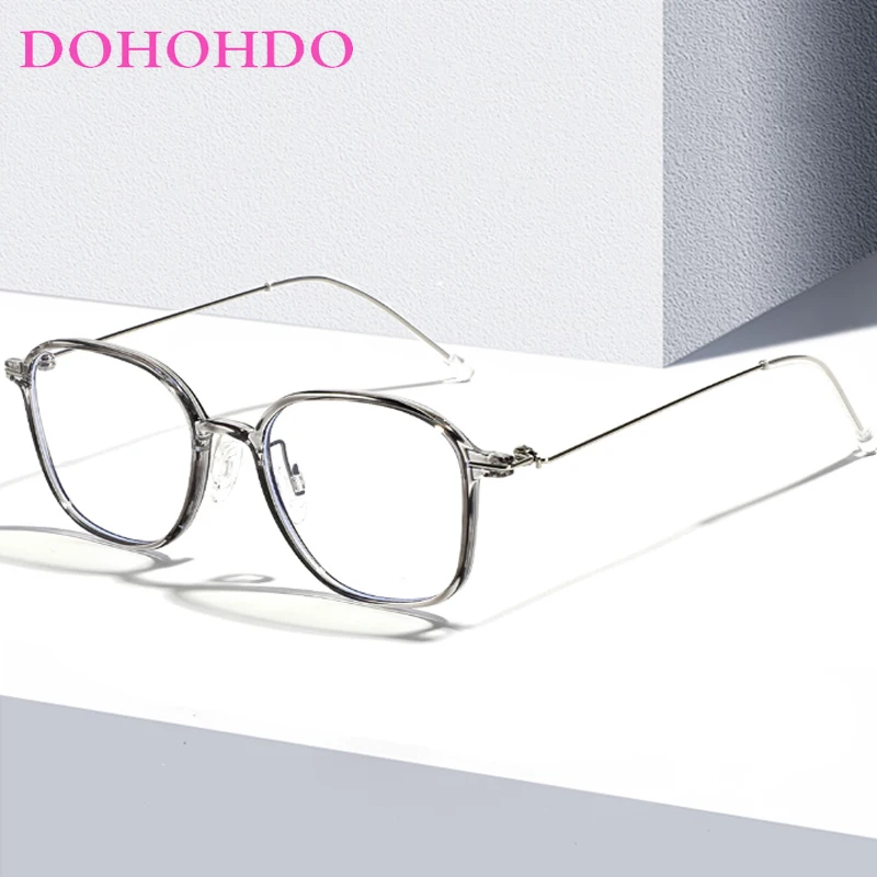 Мужские и женские очки в полуметаллической оправе большие квадратные с защитой