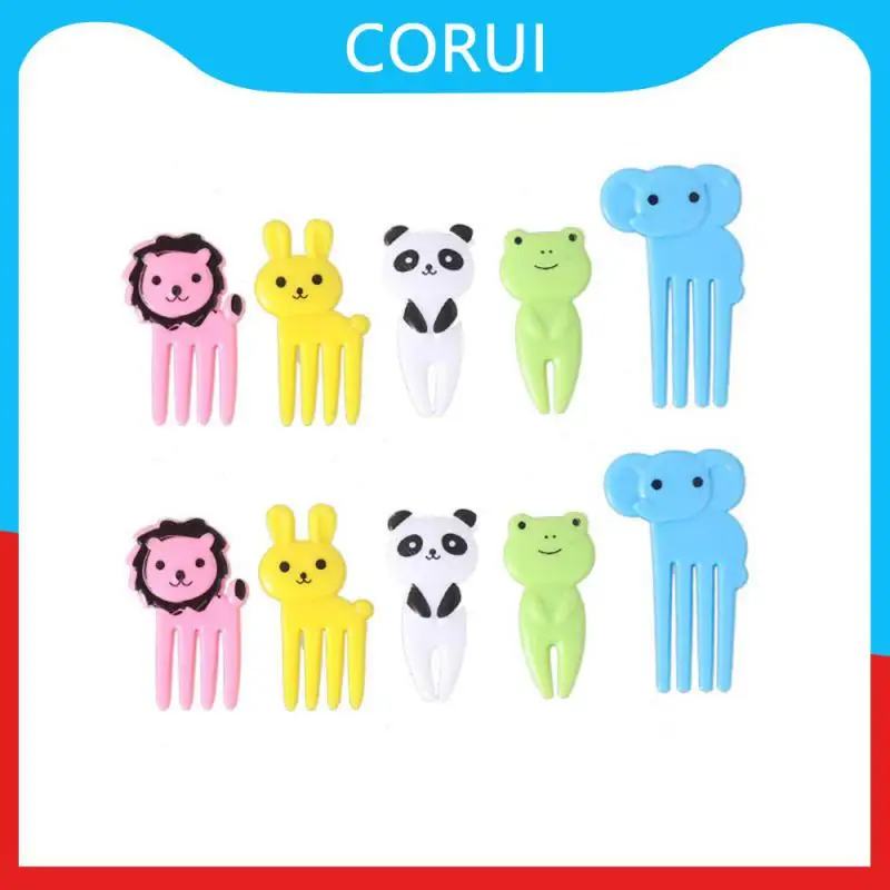 

Portable Dessert Forks Cute Cartoon Fruit Fork Mini Animal Shape Toothpick Fork