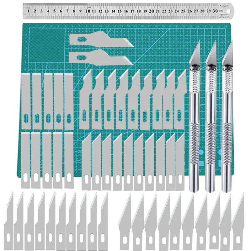

65 Pcs Knife Blades Precision Craft Knife Set , For DIY Artwork, Cutting, Models, Scrapbook Leather carving craft tool
