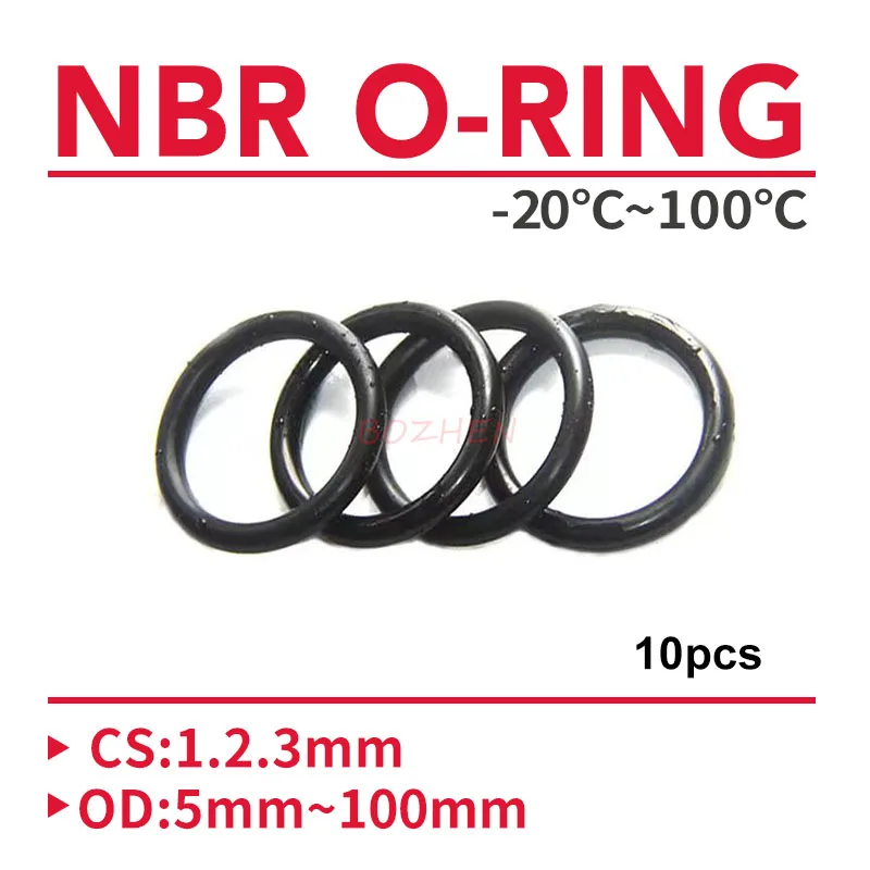 

10 шт. Черные уплотнительные прокладки NBR O Ring 2 мм