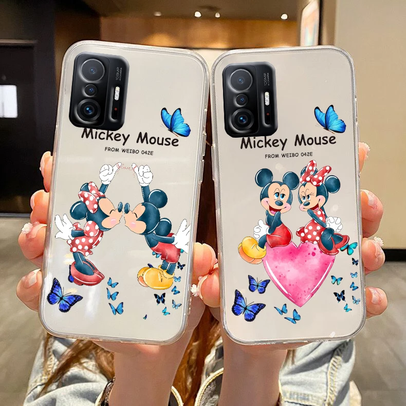 

Mickey Minnie Cute For Redmi K60 K50 K40 K30 K20 Go S2 8A 7A 6Pro 5 Plus 5G Transparent Phone Case