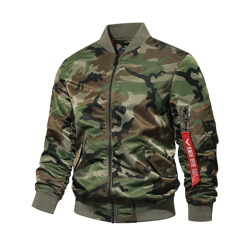 

Autumn and Winter Camouflage Coat Live Supply [Cotton/Thin] Air Force MA1 Pilot Jacket Men's Flight Jacket
