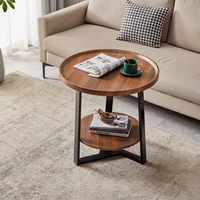 living room coffee table wooden round double side table small apartment simple computer table breakfast table comfortable