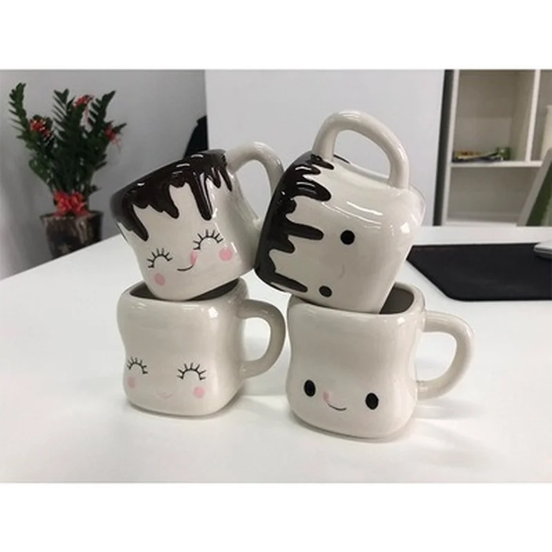 

4PCMarshmallow Ceramic Mug Cotton Candy Ceramic Mug Indoor Fresh Coffee Cup