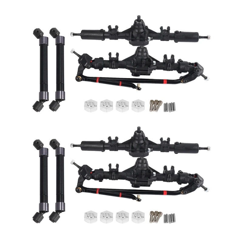 

2X RC Car Front Rear Axle With Transmission Shaft Combiner For 1:10 RC Crawler Axial SCX10 II 90046 90047 Upgrade Parts