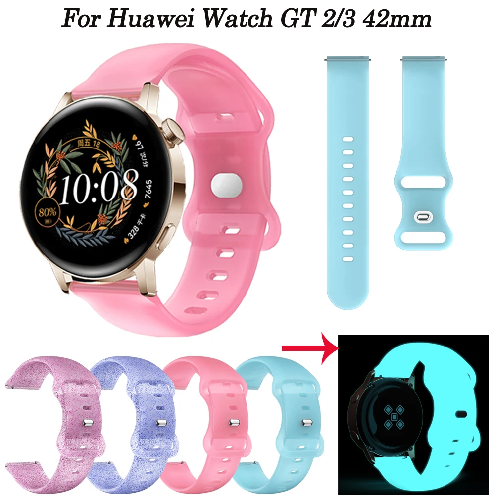 

20mm Strap For Huawei Watch GT 2 GT 3 GT3 42mm Magic Watch 2 42mm Smart Wristband Lumious Glowing Bracelet Watchband Accessories
