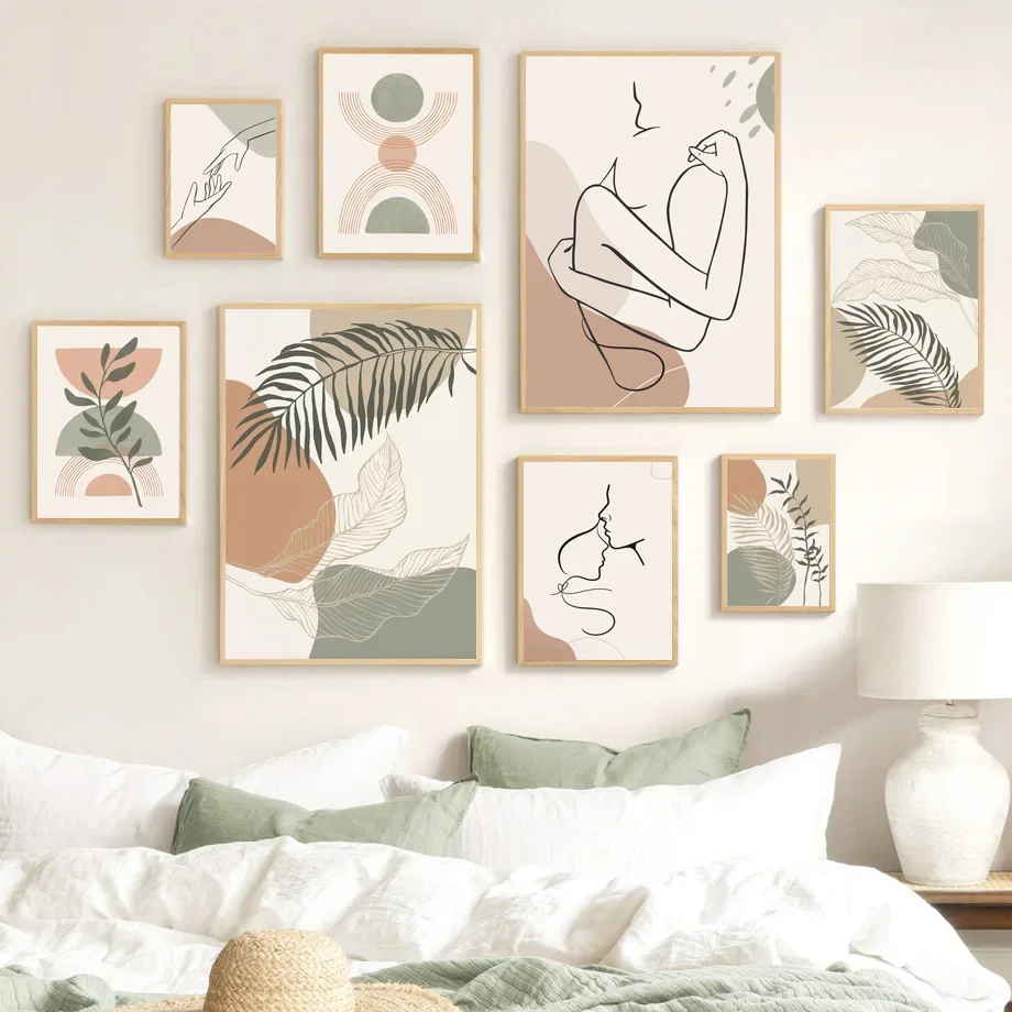 Бохо абстрактная Пальма растение листья влюбленные ссылки скандинавский