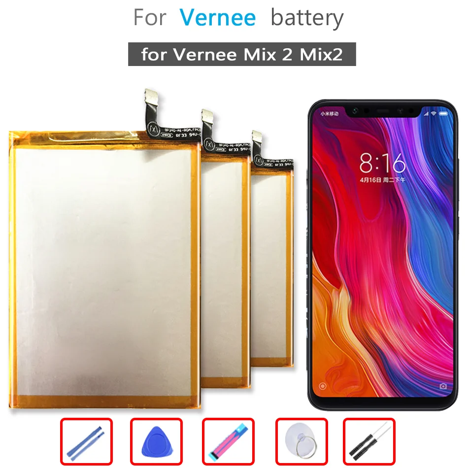 

100% New for Vernee Mix2 Battery High Quality 4200mAh 3.8V Li-ion Battery Replacement for Vernee Mix 2 Smartphone Battery