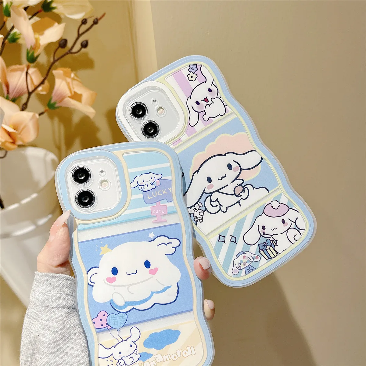 Cinnamoroll Dog Wave Phone Case For OPPO A76 A16 A96 A15 A93 A95 A94 A54 A92 A55 A53 A32 A33 A31 A5 A7 A3s A9 F9 A74 A93 A57