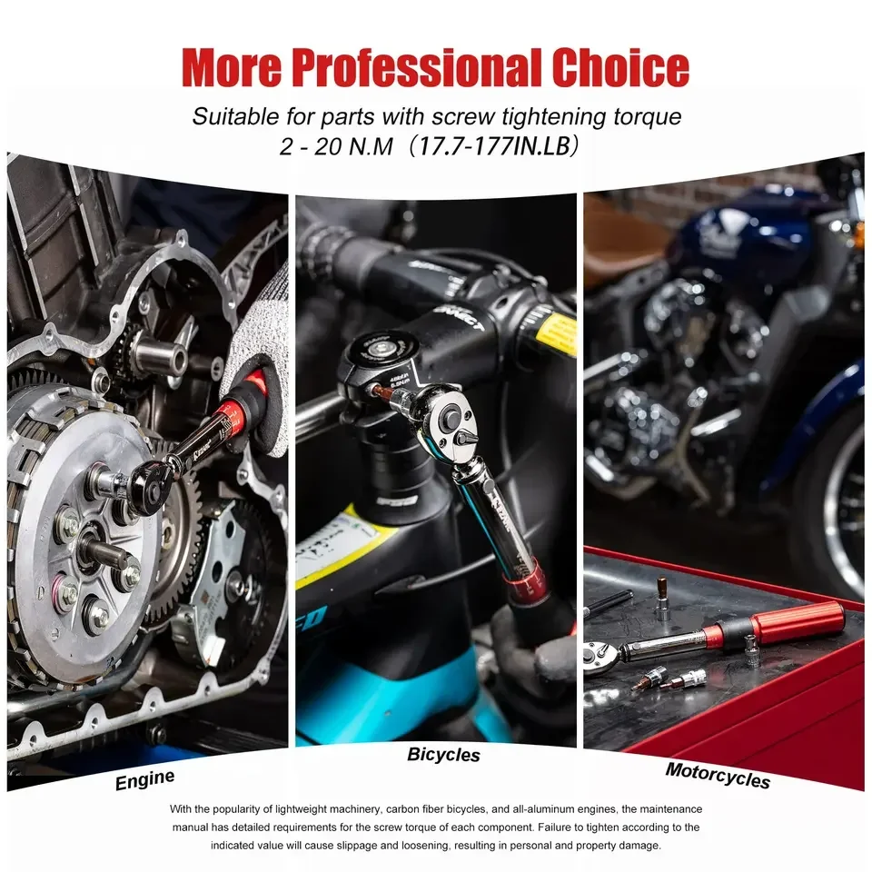 Ezarc динамометрический ключ для велосипеда Set 1/4 дюйма и набор гнезд регулируемого