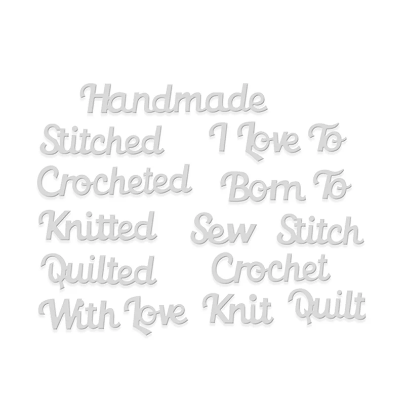 

Handmade Sew Stitch Knitted Letters Metal Cutting Dies Craft for Scrapbooking Knife Mould Blade Punch Stencils Dies Cut Model