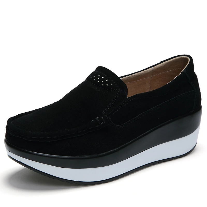 

2023 New Reversed Suede Cake Shoes Casual Thick Sole Light Mouth Solid Color Women's Spring and Autumn Casual Suede Shoes
