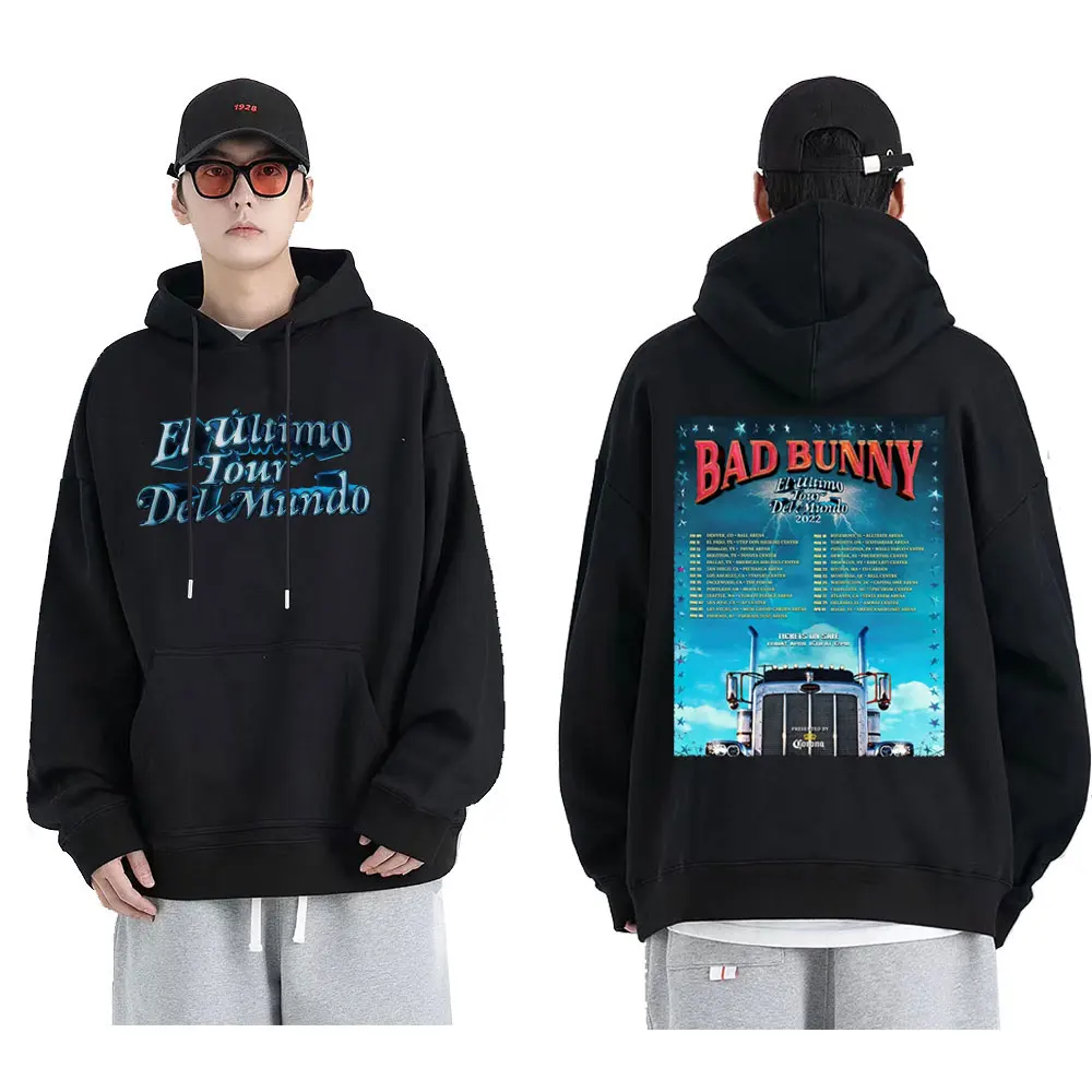 

Bad Bunny Sweatshirt El Ulitimo Tour Del Mundo Tour Print Hoodie Streetwear Long Sleeves Man Loose Hoodies Men Women Sweatshirts