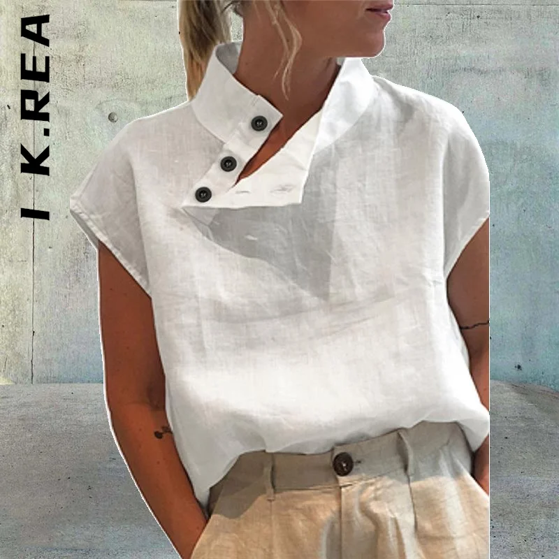 

I K.Rea Women Blouse New Womens Chic Ladies Top Women Solid Color Woman Blouses Long Sleeve Tops Women Casual Retro Female Tops