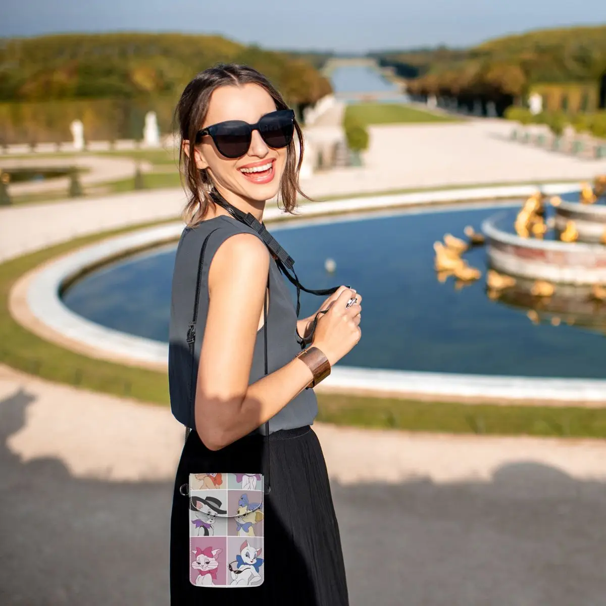 Женская кожаная сумка на плечо с рисунком животного