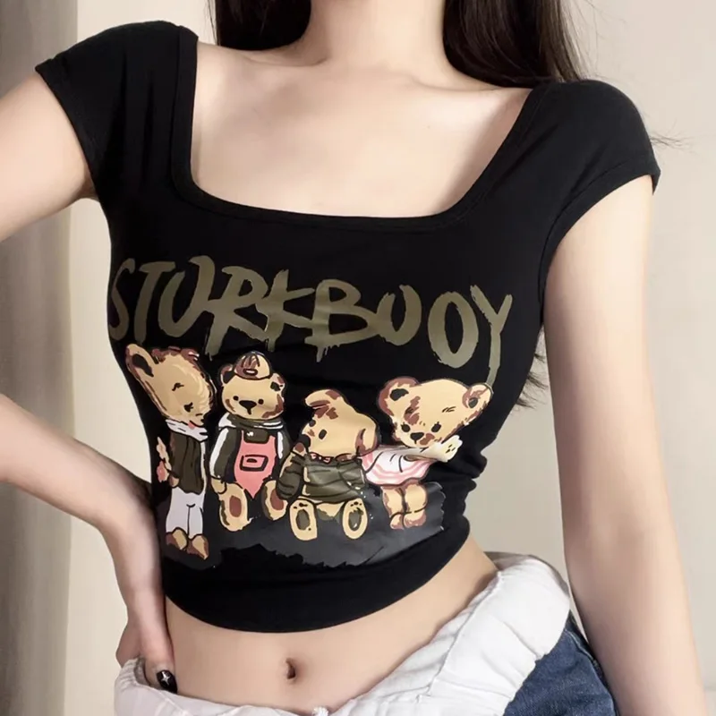 Футболка женская с коротким рукавом повседневный укороченный топ-жилет модная