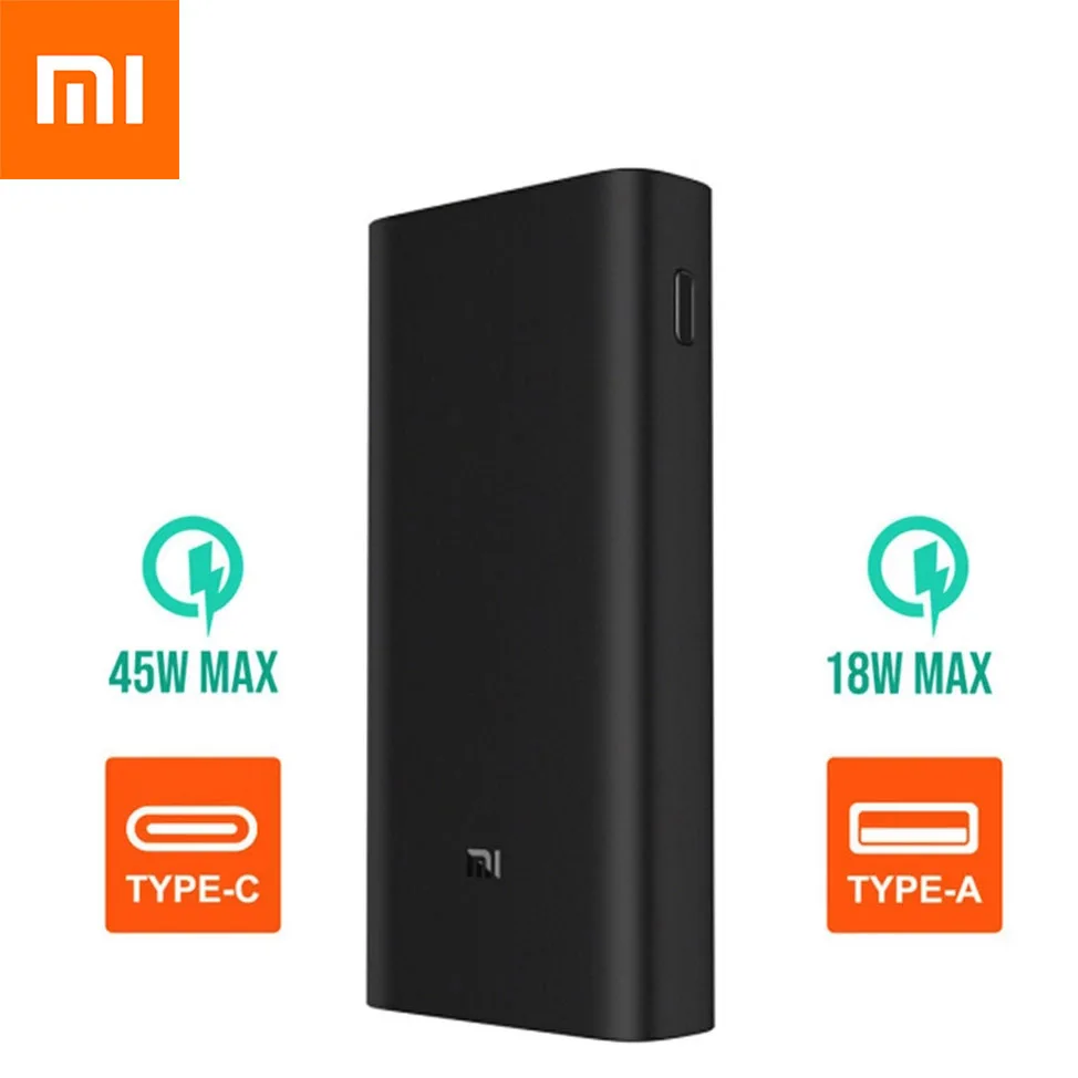 

Xiaomi Power bank 3 20000mAh Pro PLM07ZM USB Type C 45W Fast Charging Portable Mi Powerbank 10000mAh External Battery Poverbank