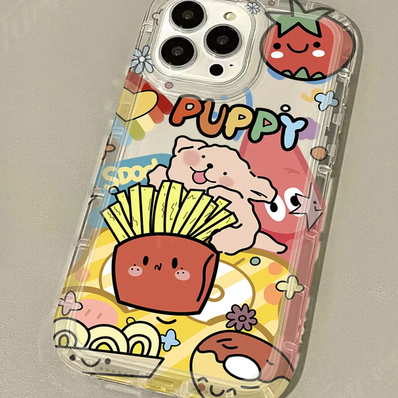 Мультяшная милая собака прозрачная задняя крышка для OPPO A15 A16 A17 A31 A53 A54 A57 A60 A74 A92 A93