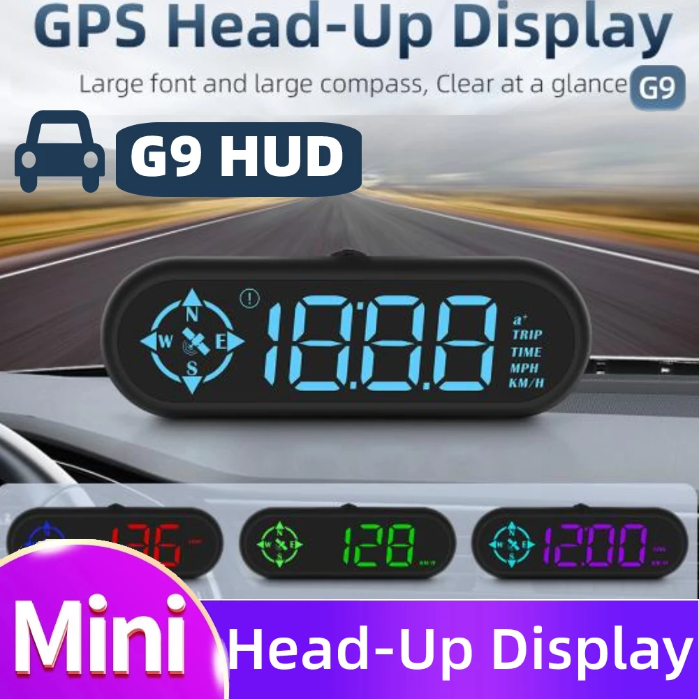 

Новинка, Автомобильный дисплей G9 GPS HUD с подсветкой, умный светодиодный цифровой будильник, напоминание, спидометр, автомобильный проектор, автомобильные аксессуары для всех автомобилей